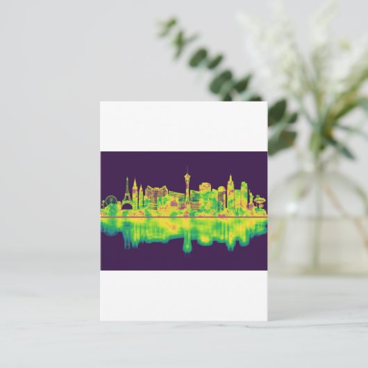Las Vegas Nevada Skyline Feestdagenkaart (Staand voorkant)