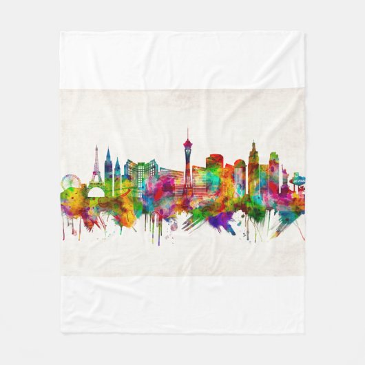 Las Vegas Nevada Skyline Fleece Deken (Voorkant)