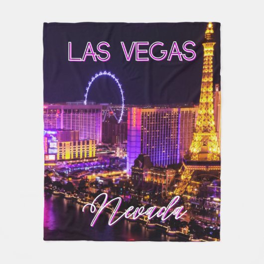 Las Vegas Nevada Skyline Fleece Deken (Voorkant)