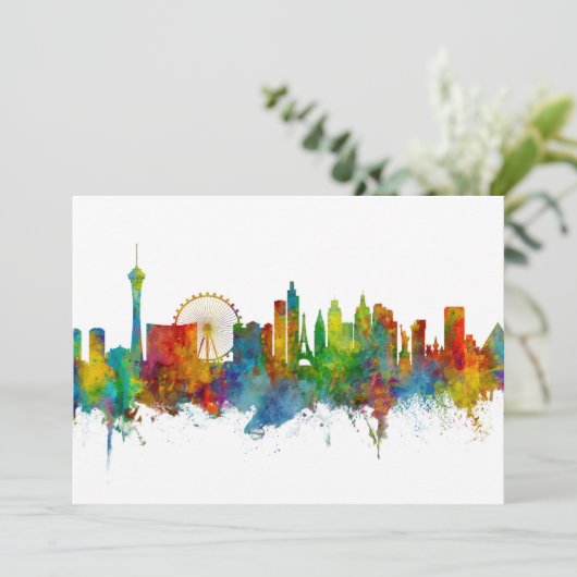 Las Vegas Nevada Skyline Kaart (Staand voorkant)