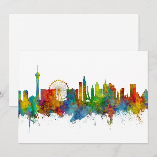 Las Vegas Nevada Skyline Kaart (Voorkant / Achterkant)