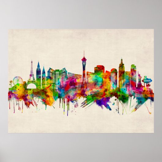 Las Vegas Nevada Skyline Poster (Voorkant)