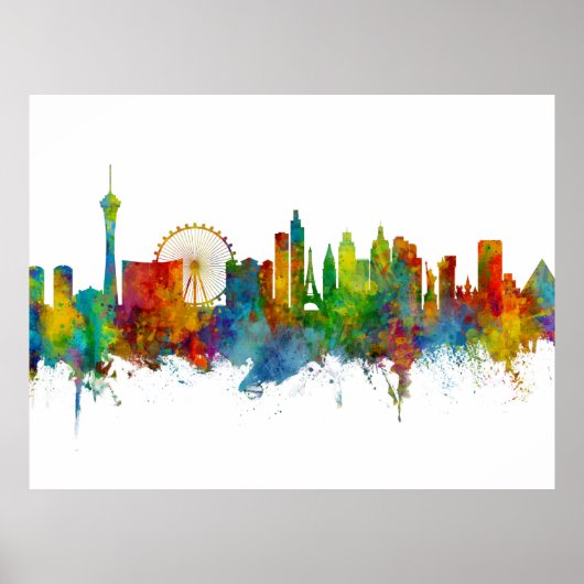 Las Vegas Nevada Skyline Poster (Voorkant)