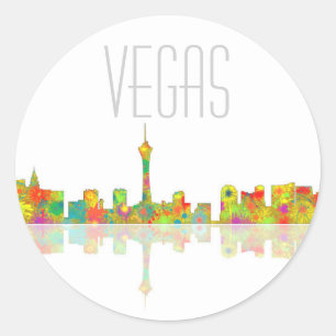 LAS VEGAS, NEVADA SKYLINE - Ronde stickers
