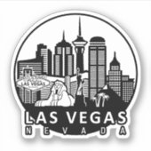 Las Vegas Nevada Skyline Sticker (Voorkant)