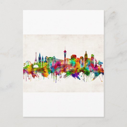 Las Vegas Nevada Skyline Uitnodiging Briefkaart (Voorkant)