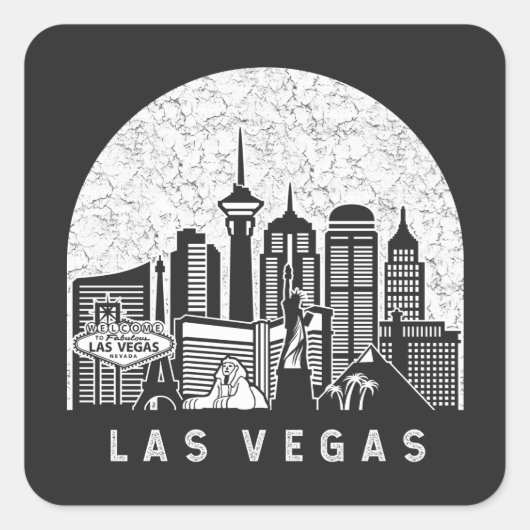 Las Vegas Nevada Skyline Vierkante Sticker (Voorkant)