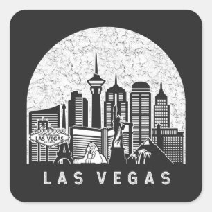 Las Vegas Nevada Skyline Vierkante Sticker