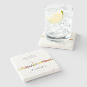 LAS VEGAS, NEVADA SKYLINE WB1 - STENEN ONDERZETTER (Zijkant)