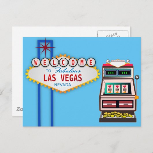 LAS VEGAS Nevada-sleuf Briefkaart (Voorkant / Achterkant)