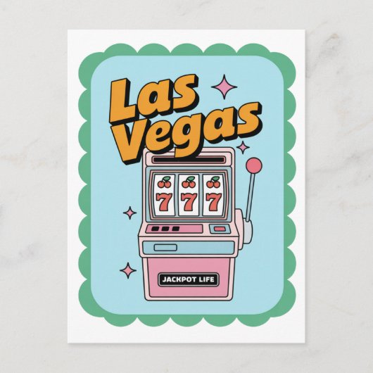 Las Vegas Nevada  Slot Machine Jackpot Briefkaart (Voorkant)