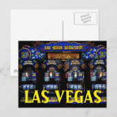 LAS VEGAS Nevada Slot Machines reizen Briefkaart (Voorkant / Achterkant)
