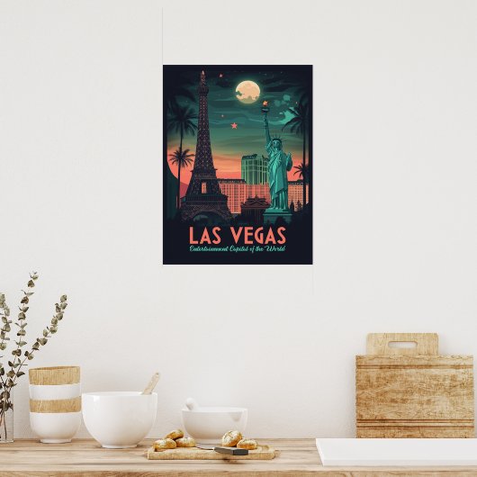 Las Vegas Nevada -  stadsbeeld Poster (Keuken)