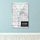 Las Vegas, Nevada Stadsplattegrond + Markeer uw lo Canvas Afdruk (Insitu (Houten vloer))