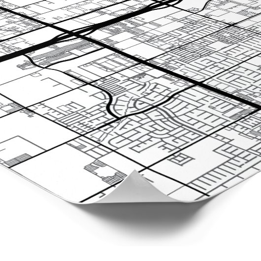 Las Vegas, Nevada Stadsplattegrond + Markeer uw lo Poster (Hoek)