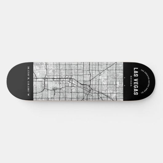 Las Vegas, Nevada Stadsplattegrond Skateboard (Horizontaal)