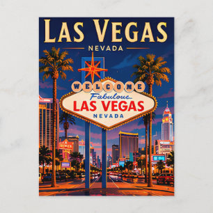 🎰 Las Vegas Nevada Strip en skyline Briefkaart