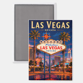 🎰 Las Vegas Nevada Strip en skyline Magneet (Voorkant / Achterkant)