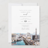 LAS VEGAS Nevada Strip Skyline Wedding Invitation Kaart (Voorkant)