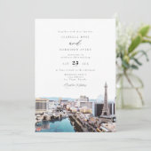 LAS VEGAS Nevada Strip Skyline Wedding Invitation Kaart (Staand voorkant)