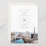 LAS VEGAS Nevada Strip Skyline Wedding Invitation Kaart<br><div class="desc">Deze trouwuitnodiging is voorzien van een schilderij van de waterverf van Las Vegas,  Nevada in de binnenstad. Bewerk de *most* formulering eenvoudig om aan uw behoeften voor gebeurtenissen te voldoen. Verander de achtergrondkleur en voeg uw eigen foto aan de achterkant toe als u houdt van.</div>