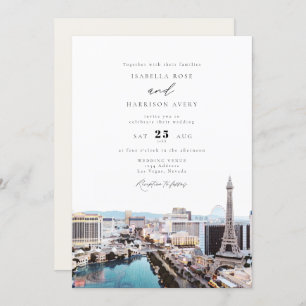 LAS VEGAS Nevada Strip Skyline Wedding Invitation Kaart