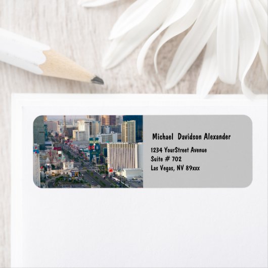 Las Vegas Nevada Strip Uitzicht Etiket (Insitu)