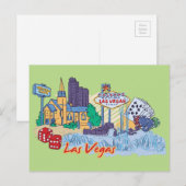 Las Vegas, Nevada US Famous City Briefkaart (Voorkant / Achterkant)