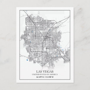 Las Vegas Nevada USA Cities Travel City Map Briefkaart