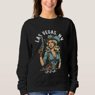 Las Vegas Nevada USA Cowgirl met pistool Western D Trui