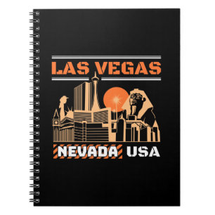 Las Vegas Nevada USA Retro Stedelijke Silhouette V Notitieboek