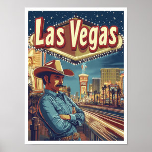 Las Vegas Nevada USA Vintage Travel Illustratie Poster