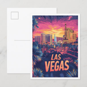 Las Vegas Nevada Verenigde Staten  Illustratie Rei Briefkaart