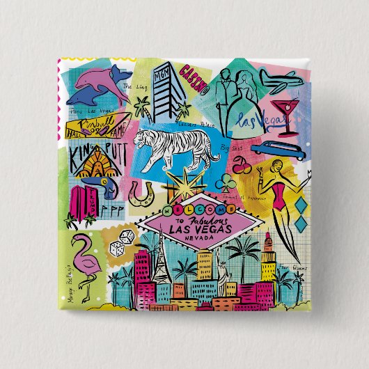 Las Vegas, Nevada Vierkante Button 5,1 Cm (Voorkant)