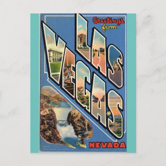 Las Vegas Nevada vintage Briefkaart (Voorkant)