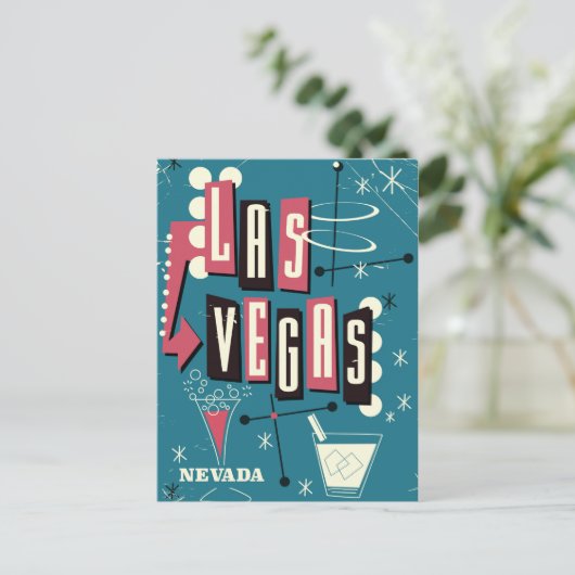Las Vegas nevada vintage-poster Briefkaart (Staand voorkant)