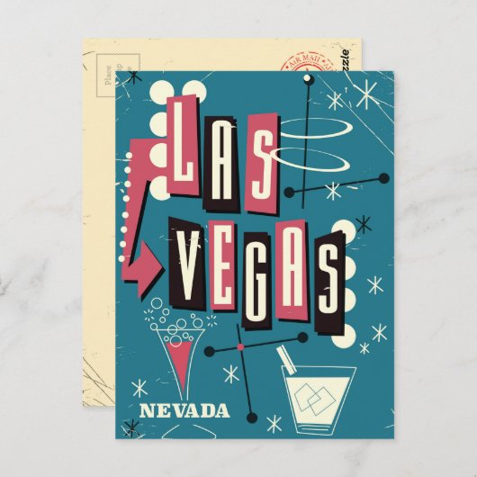 Las Vegas nevada vintage-poster Briefkaart (Voorkant / Achterkant)