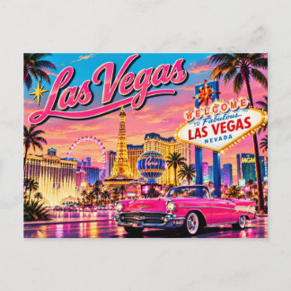 Las Vegas Nevada Vintage Reis Kunst Feestdagenkaart