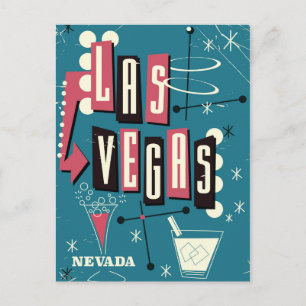 Las Vegas nevada vintage reisposter Briefkaart