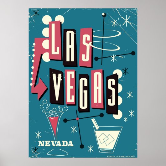 Las Vegas nevada vintage reisposter Poster (Voorkant)
