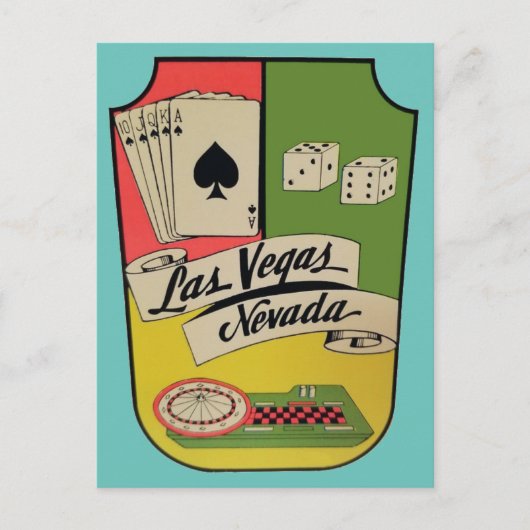 Las Vegas, Nevada Vintage Travel Briefkaart (Voorkant)
