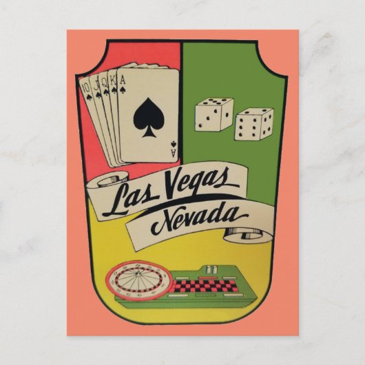 Las Vegas, Nevada Vintage Travel Briefkaart (Voorkant)