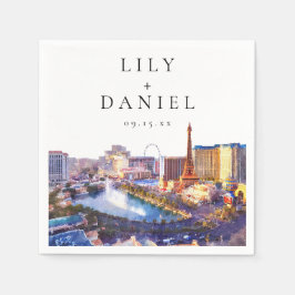 Las Vegas Nevada Watercolor Destination Wedding Servet
