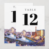 Las Vegas Nevada Watercolor Table Number Kaart (Voorkant / Achterkant)