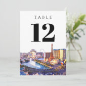 Las Vegas Nevada Watercolor Table Number Kaart (Staand voorkant)