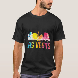 Las Vegas Nevada Waterverf City Skyline T-shirt