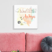 Las Vegas, Nevada | Waterverf Schets Afbeelding Canvas Afdruk (Insitu (Woonkamer))