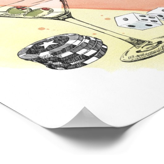 Las Vegas, Nevada | Waterverf Schets Afbeelding Poster (Hoek)