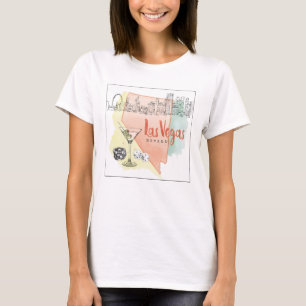 Las Vegas, Nevada   Waterverf Schets Afbeelding T-shirt