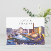 Las Vegas Nevada Wedding Photo Bedankkaart (Staand voorkant)